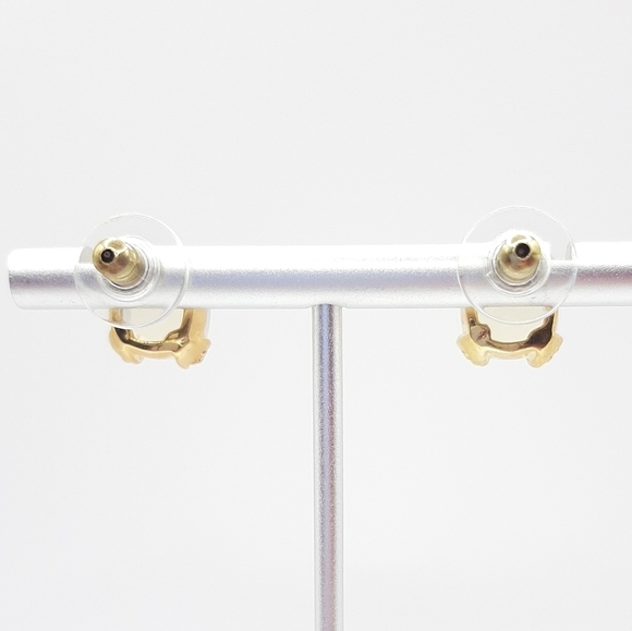 Lab Opal Cushion Cut Post Earrings Gold Plated New - Picture 2 of 4